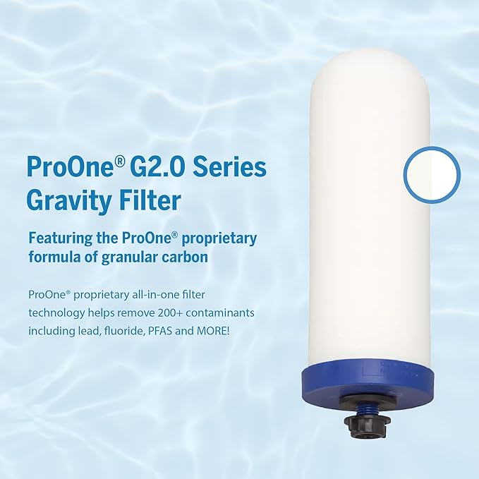 ProOne 9-Inch Gravity Water Filter Replacement G-Series 3-Pack - Universally Compatible with Gravity Water Filter Systems - NSF/ANSI Certified to Reduce Lead, Reduce Microplastics, & Total PFAS