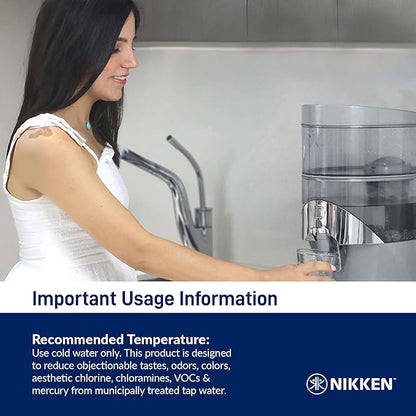 Nikken - PiMag Waterfall System - Advanced Ionic Filtration, Copper Particles, Chlorine & Lead Reduction, pH Balance, Fresh Drinking Water - 1 Unit