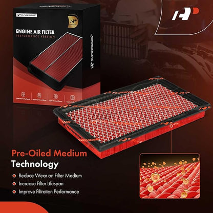 A-Premium High-performance, Pre-oiled Engine Air Filter Compatible with Infiniti, Nissan, Subaru, Saab - FX35, G35, QX4, 350Z, Altima, Maxima, Murano, Pathfinder, Sentra, Forester, Impreza, Legacy