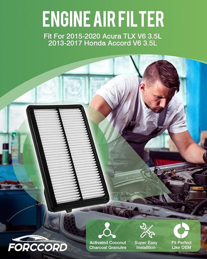 Cabin&Engine Air Filter for Honda Pilot(2016-22), Acura MDX (2014-2020), Ridgeline(2006-14, 2017-25), Passport(2019-25), MDX Hybrid (2017-20) Air Filter Replace#CF10134 CA12061 Accessories