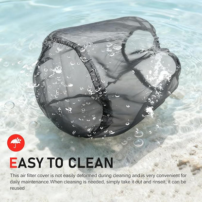 Air Filter Cover, Thickened Car Cold Air Intake Filter Dust Sock Cover, Universal for High Flow Air Intake Filters (Small, Black)