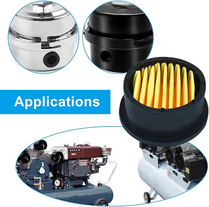 Zorfeter 6PCS Air Compressor Silencer Filter Elements for 1/2" 1/4" 3/8", Air Compressor Replacement Intake Paper Filter Sound Muffler Accessories for Blowers, Generators, Exhaust Ports HE015