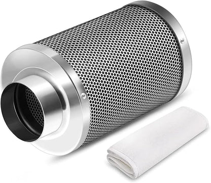 4 Inch Air Carbon Filter Odor Control, Reversible Flange, Pre-Filter Included, Smelliness Scrubber for Grow Tent Rooms