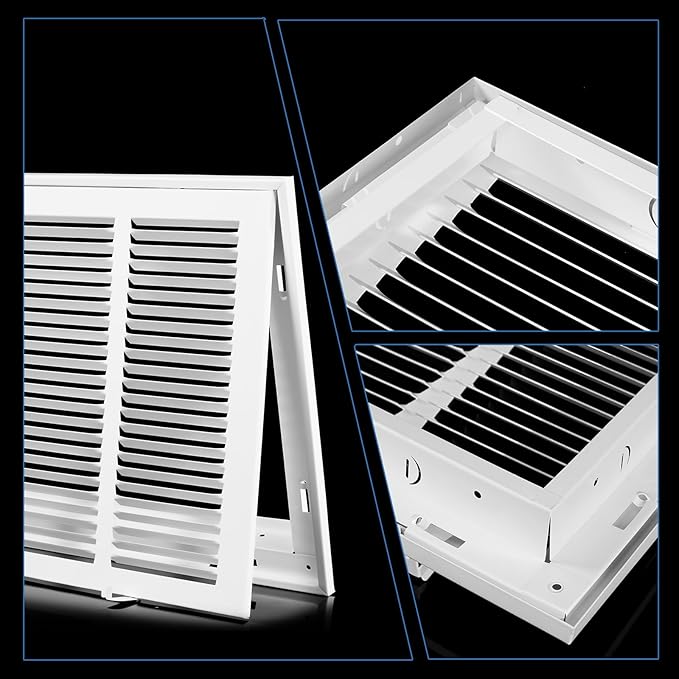 20x12 Return Air Grille [Duct Opening Size],Return Air Vent Cover for Wall Or Ceiling,Steel Return Air Filter Grilles Removable Face/Door for 1 Inch Filters (20"W x 12"H [Duct Opening])