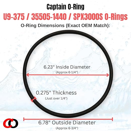 Captain O-Ring – Replacement U9-375/35505-1440 / SPX3000S / O-12 O-Rings for Pentair, Sta-Rite, Hayward Strainer Trap Cover (2 Pack)