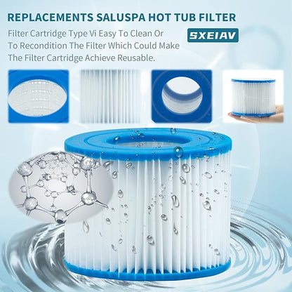 Type vi spa Filter and hot tub Filter Replacement Cartridge for Coleman hot tub Filters, for Inflatable hot tub Filter (12Pcs)