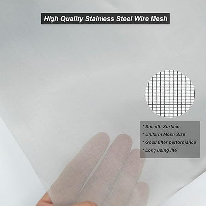 304 Stainless Steel Mesh 120Mesh, 15.7"x47.2"(40x120cm) Metal Mesh Screen, Woven Fine Wire Mesh Easy to Cut for Filter Mesh, Filtration Cloth and DIY Project