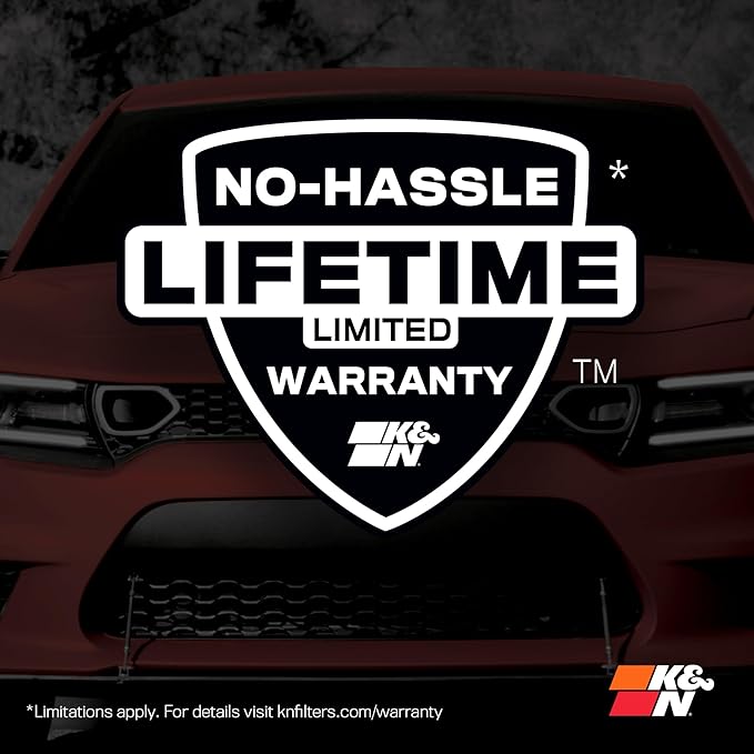 K&N High-Flow Original Lifetime Engine Air Filter: Increase Power: Premium, Washable: Compatible with Chrysler/Dodge: 300, Challenger, Charger, 33-2460