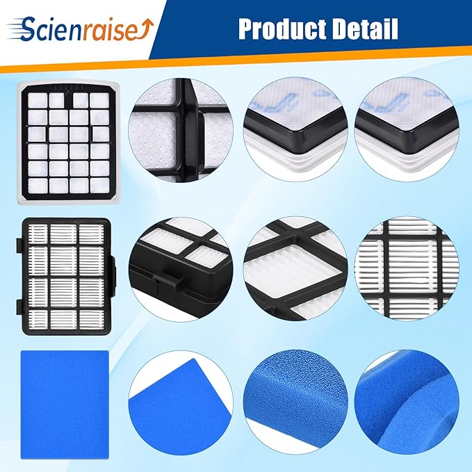 NEN180 Replacment Filter Compatible with Eureka NEN180 NEN186BL Bagless Canister Vacuum Cleaner, 1 HEPA Filters & 1 Dust Cup Filters Element, 2 Pack