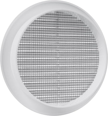 Vent Systems 5'' Inch - White - Soffit Vent Cover - Round Air Vent Louver - Grill Cover - Built-in Insect Screen - HVAC Vents for Bathroom, Home Office, Kitchen