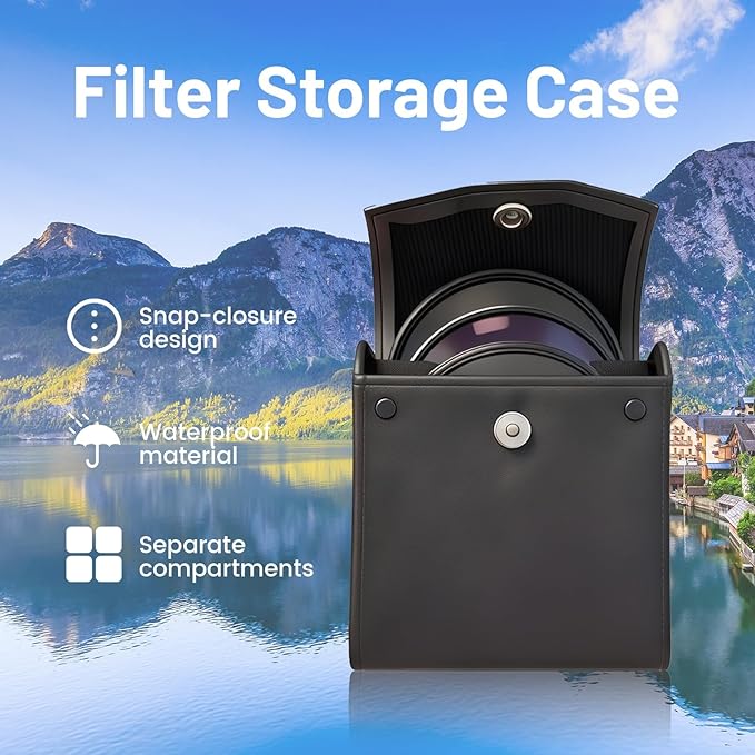 3 Piece UV-CPL-FLD Camera Filters Set, 72mm Multi-Coated Universal Lens Filter Kit UV Blocking + Circular Polarizing + FLD Fluorescent Filter with Protective Storage Case