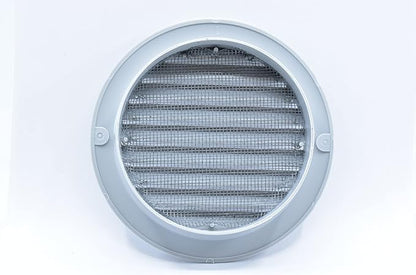 VENTS-US - 6" Round Plastic Vent Cover in Light Grey with Built-in Insect Screen Mesh and Flange for Supply or Exhaust Air Applications - Compatible with a 6 Inch Duct Diameter