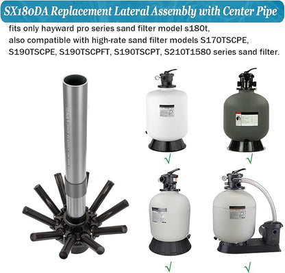 SX180DA Pool Filter Replacement Parts Lateral Assembly with Center Pipe for Hayward Pro Sand Filter Laterals Series S180T