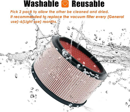 VJFF Replacement Fine Dust Filter Fits Vacmaster VFB511B 0201 Beast/ VWMB508 0101/ VF408/ VF409/ Professional VF410P, Replaces Vacmaster VJFF Filter with 4x Foam Sleeve-2 Pack