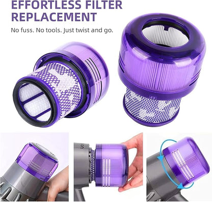 Dyson Outsize Filter, 2-Pack True HEPA Replacement Filters Compatible with Dyson Outsize, V11 Outsize, Outsize Origin, Outsize+, Absolute+, V11 Outsize Filter, SV16, SV29, Replaces Part # 970422‑01