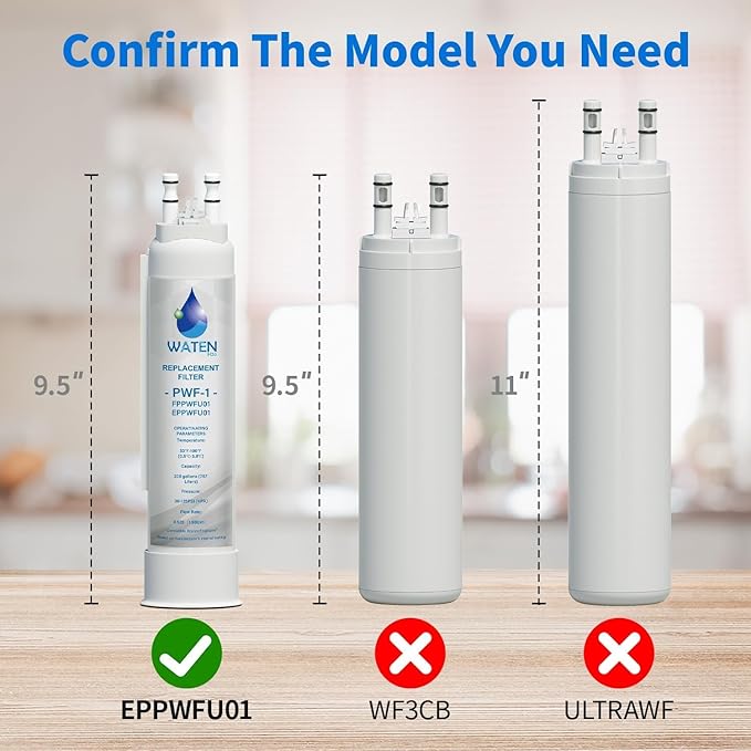 FPPWFU01 Water Filter Replacement, Compatible With Electrolux EPPWFU01 PureAdvantage PWF-1, Frigidaire FPPWFU01 PurePour PWF-1, 3 Pack