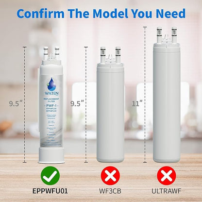 FPPWFU01 Water Filter Replacement, Compatible With Electrolux EPPWFU01 PureAdvantage PWF-1, Frigidaire FPPWFU01 PurePour PWF-1, 3 Pack