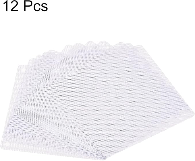 MECCANIXITY 140mm Computer Fan Filter Grills PVC Mesh Dustproof Case Cover for Computers, White Pack of 12