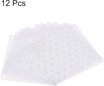 MECCANIXITY 140mm Computer Fan Filter Grills PVC Mesh Dustproof Case Cover for Computers, White Pack of 12