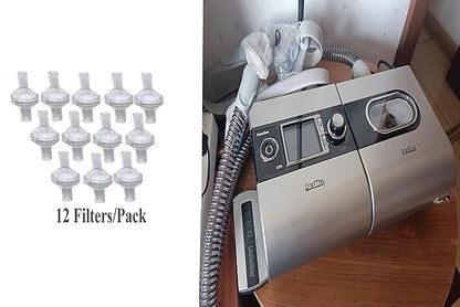 Filters for Cpap Machine - 12 pcs Universal Cpap Filters fit Inline Compatible with Resmed and Any Machine Size 22mm and 25mm Tube