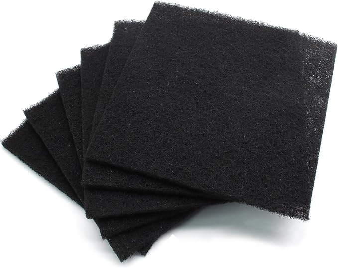 Biaungdo 6 Pack 5 Inch Sqaure Charcoal Filter Replacements, Black Kitchen Compost Bin Filters for Countertop Square Carbon Filter Bin Pail Replacement
