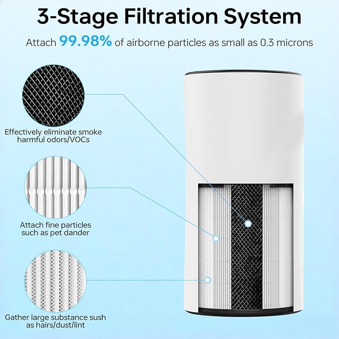 Lv-H133 Replacement Filter Only Compatible with LEVOIT LV-H133 Filter, Efficient Middle Filter and Activated Carbon Filter Set, LV-H133-RF, 2 Pack