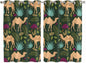 2 Panel Kitchen Cafe Curtains, Retro Desert Camel Sunlight Filtering Nature Air Through, Window Decor Tier Curtains for Living Room 104W x 72L inch Tropical Animal Aloe Vera Leaves Dark Green