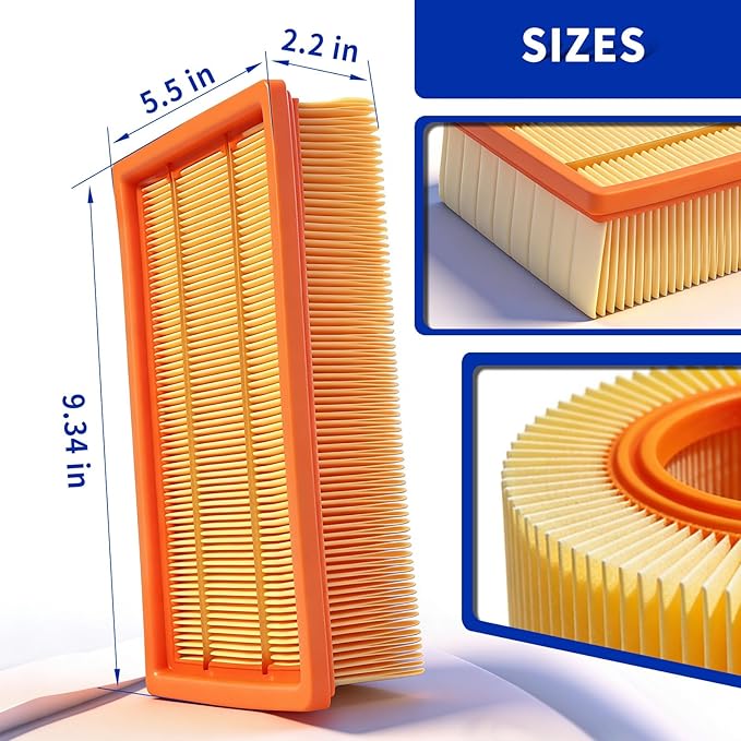 VF100 Flat Pleated Paper Filter Replacement for Bosch VAC series VAC090AH VAC090A VAC090S VAC140AH VAC140A VAC140S Dust Extractors HEPA Filter