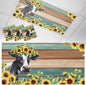 Fluorescent Light Covers Farm Cow Sunflower Magnetic Light Filters Vintage Blue Green Wood Grain Ceiling Light Covers for Classroom Office Home Drop Ceiling Lamp Decor 3 Pieces