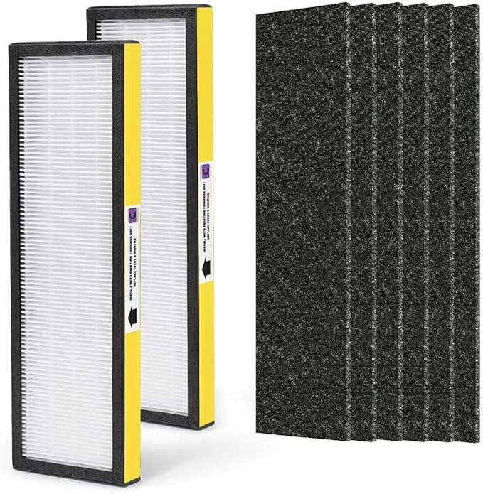 Filter C FLT5000 Filter Compatible with Germ-Guardian True Hepa Filter Air Puri-fier AC5250PT AC5000E AC5300B AC5350W, 2 HEPA and 6 Pre-Filter