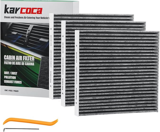 CF12150 Cabin Air Filter With Activated Carbon Compatible with 2015 2016 2017 2018 2019 2020 2021 2022 F150 Accessories 2017-2022 F250 F350 Super Duty Expedition Lincoln Navigator Air Filters (3 Pack)