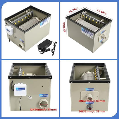 Rotary Drum Filter-3000GPH Canister Filter AC110-240V RDF Fully Automatic Water Self-Cleaning Filtration for Koi Pond,Fish Pond,Aquarium,Fish Farm,Seedling Cultivation Base,Aquaculture,Hydroponics