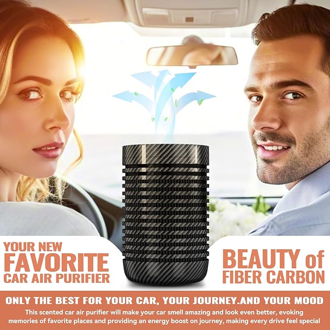 Car Air Purifier, Air Purifier for Car with True HEPA Filter Clean Air,Eliminate Dust,Odor,Portable Car Accessories Built-in Air Freshener and Perfume Diffuser for Traveling, Home, Office Use