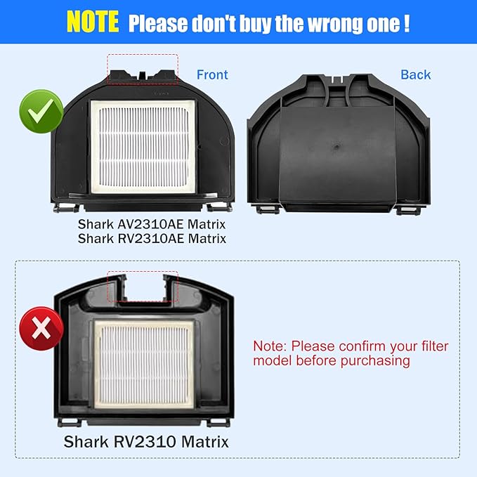 Replacement Parts for Shark RV2310AE/AV2310AE/RV2320S/RV2300S/UR2360S Matrix Robot Vacuum Cleaner,1 Main Brush Roller, 6 Side Brushes, 2 HEPA Filters, 2 Foam Filters(Not for RV2300/RV2310)-13Pack