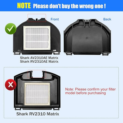 Replacement Parts for Shark RV2310AE/AV2310AE/RV2320S/RV2300S/UR2360S Matrix Robot Vacuum Cleaner,1 Main Brush Roller, 6 Side Brushes, 2 HEPA Filters, 2 Foam Filters(Not for RV2300/RV2310)-13Pack