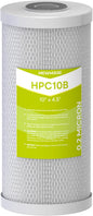 0.2 Micron 10" x 4.5" Water Filter with Pleated Polyester & Activated Carbon Block Composite Water Filter, Compatible with HHB10 and 10" Big Housings for Whole House, RVs, Boats - 1 Pack
