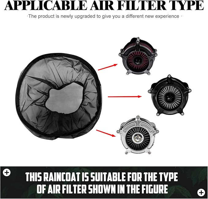 Waterproof Air Filter Rain Sock Motorcycle Dustproof Cold Air Intake Protective Cover Air Cleaner Filter Kit Fit for Harley Sportster XL Touring Road King Street Glide Dyna Softail
