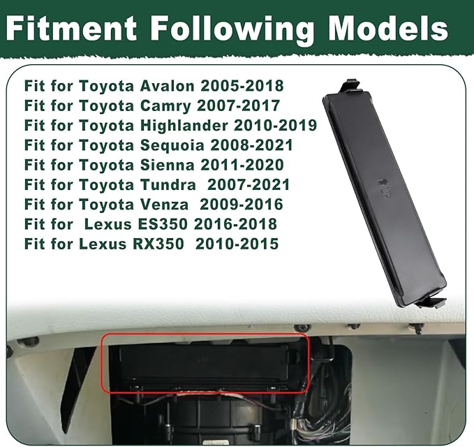 AC Cabin Air Filter Plate Cover Door Panel Fit for Toyota Avalon Camry Highlander Sequoia Sienna Tundra Venza ES350 Lexus RX350 Replace 88899-07010