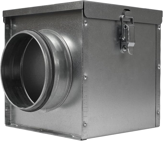 Repa Market 4" Duct Air Filter Box – Galvanized Steel Inline Dryer Filter Housing for Round Duct - EPDM Rubber Gaskets – Easily Serviceable Lint Trap – Intake Ventilation, Home Improvement