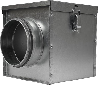 Repa Market 4" Duct Air Filter Box – Galvanized Steel Inline Dryer Filter Housing for Round Duct - EPDM Rubber Gaskets – Easily Serviceable Lint Trap – Intake Ventilation, Home Improvement