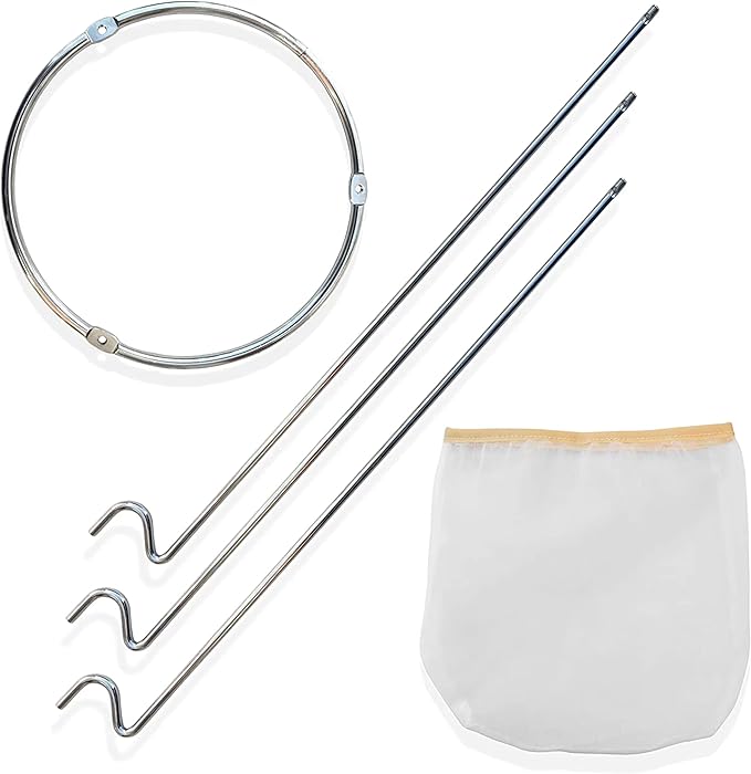 Jelly Strainer Stand with 100 Mesh Fine Strainer bag of Nylon Multipurpose use for making Jellies, Jam, Juices, Nut milk, Broth, Strain handsfree, Fine Mesh Sieve, jelly bag for canning
