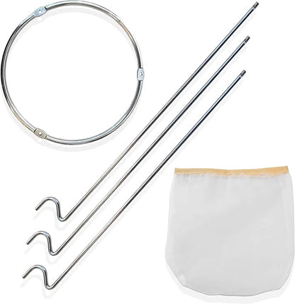Jelly Strainer Stand with 100 Mesh Fine Strainer bag of Nylon Multipurpose use for making Jellies, Jam, Juices, Nut milk, Broth, Strain handsfree, Fine Mesh Sieve, jelly bag for canning