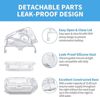 1 PC Replacement Water Chamber for AirSense 10 & AirCurve 10, Perfect Fit and Reliable Water Tank, with 10 Packs Filters Compatible with AirSense 10 & AirCurve 10 CPAP Machines