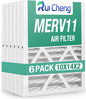 6 Pack Updated 10x14x2 Air Filter, pertain Merv 11 HVAC Pleated A/C Furnace Filters (Actual Size: 9.5x13.5x1.75)