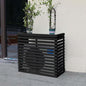 Wood Air Conditioner Fence Screen - Hide Outdoor Unit Stylishly with Tall Weatherproof Shutters Central Air Conditioner Covers (Black L105Xw45Xh95Cm)