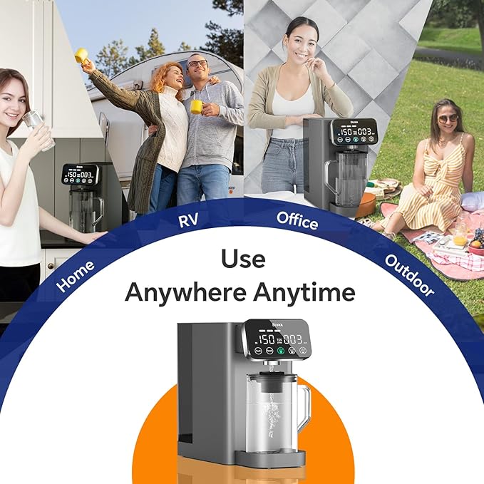 Stokk E1 Reverse Osmosis Water Filter Countertop, 5 Stage RO Water Filter System with Remineralization Glass Pitcher, NSF/ANSI 58&372, Portable No Installation Water Purifier for Home Office