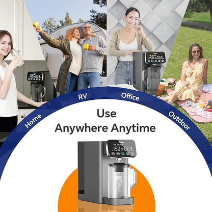 Stokk E1 Reverse Osmosis Water Filter Countertop, 5 Stage RO Water Filter System with Remineralization Glass Pitcher, NSF/ANSI 58&372, Portable No Installation Water Purifier for Home Office