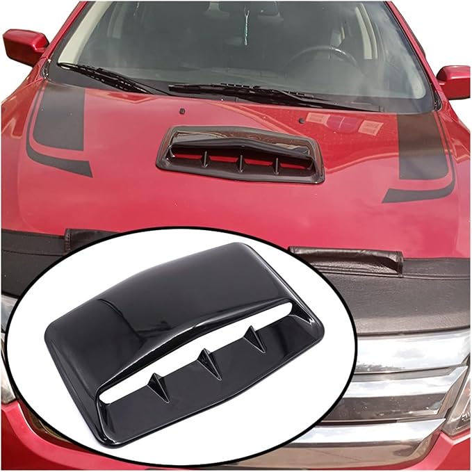 Universal Car Hood Scoop Air Flow Intake Decorative Turbo Bonnet Vent Cover Compatible With Audi And BMW Compatible With VW And Civic(Black)