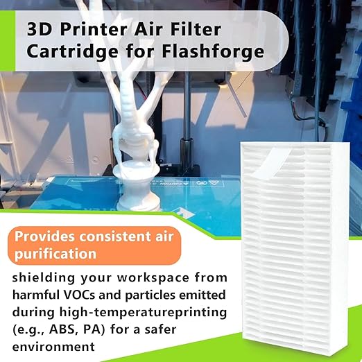 2PCS 3D Printer Air Filter Cartridge for Flashforge Adventurer 5M Pro/Adventurer 5M, Easy to Install 3D Printer Air Filter Set Fits for Adventurer 5M Series 3D Printer