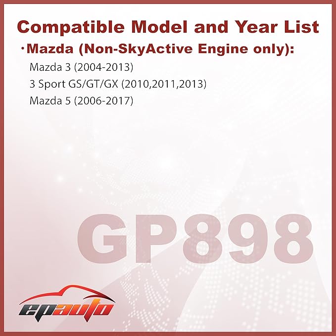 EPAuto GP898 (CA9898) Engine Air Filter, Replacement for Mazda3 / 3 Sport(2004–2013), Mazda5 (2006–2017) – For NON-SkyActiv Engines Only – Rigid Panel Filter for Improved Airflow, Efficiency & OEM Fit